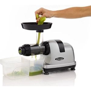 Omega MM900HDS - Chroom - Selderij slowjuicer - verticaal - Anthony William