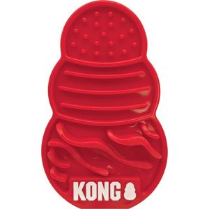 Kong Likmat - Anti schrok voerbak - Vaatwasserbestendig - Multifunctioneel - Voor Honden en Katten - Gebitsverzorging - Rood