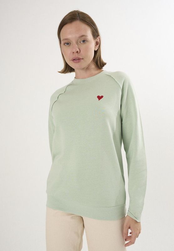 Felix Hardy Basic Sweatshirt Ronde Hals Katoen Dames Turkoois - L