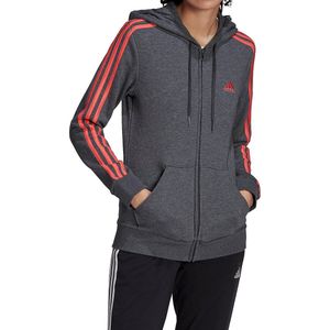 Adidas French Terry 3-Stripes Vest Grijs/Roze Dames - Maat XS