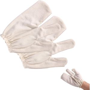 **Allecto Premium - Ruwe Zijden Massagehandschoenen voor Lichaamsexfoliatie - Herbruikbare Handschoenen voor Droog Borstelen - Unisex - Beige**