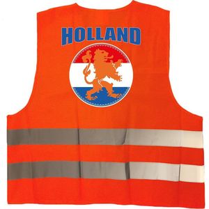 Holland hesje reflecterend - oranje leeuw met Nederlandse vlag - EK / WK / Holland supporter kleding - veiligheidshesje
