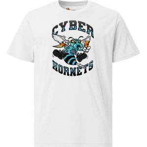 Cyber Hornets - Unisex - 100% Biologisch Katoen - Kleur Wit - Maat 2XL | Bitcoin cadeau| Crypto cadeau| Bitcoin T-shirt| Crypto T-shirt| Crypto Shirt| Bitcoin Shirt| Bitcoin Merch| Crypto Merch| Bitcoin Kleding
