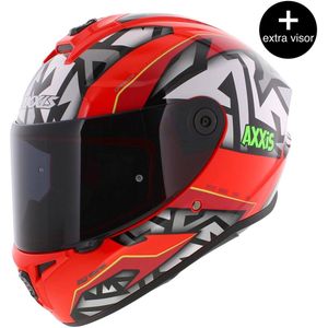 Axxis Draken S helm Jolly glans rood M + extra (donker) vizier in de doos!
