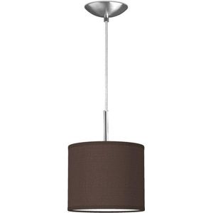 Home Sweet Home hanglamp Bling - verlichtingspendel Tube Deluxe inclusief lampenkap - lampenkap 20/20/17cm - pendel lengte 100 cm - geschikt voor E27 LED lamp - chocolade