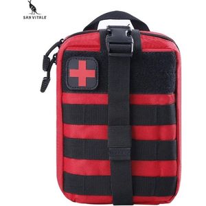 San Vitale® - EHBO Tas - Exclusief Inhoud - Survival Emergency Heuptasje - Wandelen - Reizen - Kamperen - Rood