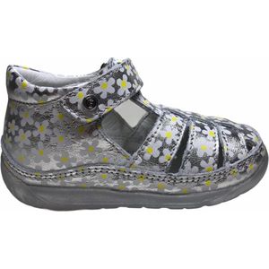 Falcotto velcro margrietjes gesloten lederen sandalen Laguna silver mt 24
