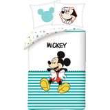 Disney Mickey Mouse Dekbedovertrek Stripe - Eenpersoons - 140 x 200 cm - Katoen