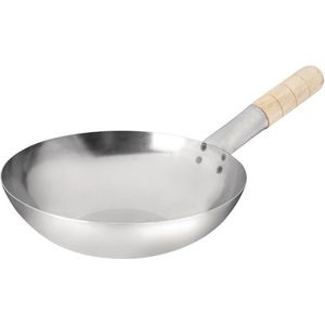 Wok - Zacht staal - vlakke bodem - ()25,5cm