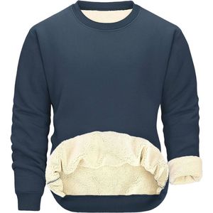 Fleecesweatshirt voor heren, lange mouwen, casual, ronde hals, winter sportkleding