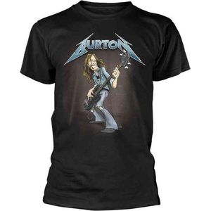 Metallica Heren Tshirt -M- Cliff Burton Squindo Stack Zwart