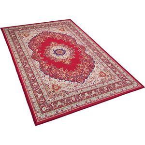 KARAMAN - Laagpolig vloerkleed - Rood - 80 x 150 cm - Polyester