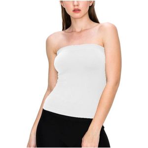 Modieus Dames Bandeau Top - Effen Strapless Boob Tube BH - Comfortabele Zomerkleding