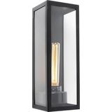 QAZQA rotterdam - Moderne Wandlamp voor buiten - 1 lichts - L 122 mm - Zwart - Buitenverlichting