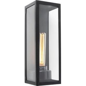 QAZQA rotterdam - Moderne Wandlamp voor buiten - 1 lichts - L 122 mm - Zwart - Buitenverlichting