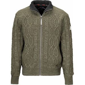 BJØRNSON Viggo Teddy Wintervest Heren - Kabel Gebreid - Maat 2XL - Olijfgroen