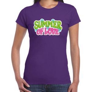 Toppers Jaren 60 Flower Power Summer Of Love verkleed shirt paars dames - Sixties/jaren 60 kleding L
