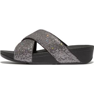 FitFlop Lulu Cross Slide - Glitterball ZILVER