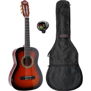 LaPaz 002 SB klassieke gitaar 1/2-formaat sunburst + gigbag + tuner