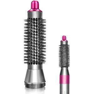 White-Label® Luxe Ronde Volumeborstel Opzetstuk - Multistyler - Haarstyler föhn - Diffuser voor Krullen - Grijs en Roze