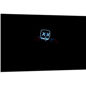 Forex - Blauw Lichtgevend Eng Masker - 120x80cm Foto op Forex