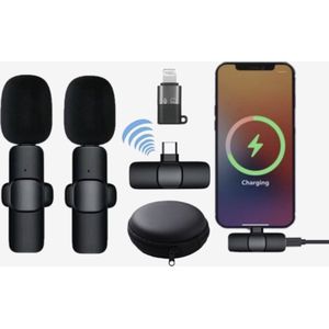 K9 Wireless Clip-on Auto Noise Cancelling Live Mini Microphone for 8-Pin Device 2 in 1