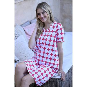 Nachthemd grafische stippen katoen - Rood - Maat - 36