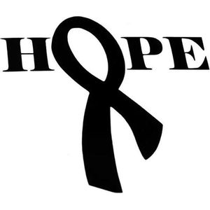 GoedeDoelen.Shop | Auto Sticker Hope Ribbon Zwart | Scootersticker | Laptopsticker | Cancer Awareness | Pink Ribbon | Borstkanker | Weerbestendig