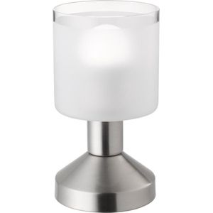LED Tafellamp - Tafelverlichting - Trion Garlo - E14 Fitting - Rond - Mat Nikkel - Aluminium