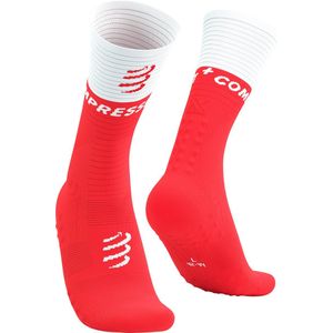 Mid - Compression Socks V2.0 - Fluo Red/White - Hardloopsokken