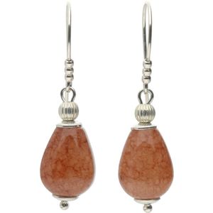 Bela Donaco - Oorbellen Classic – Bruine Agaat – Sterling Zilver
