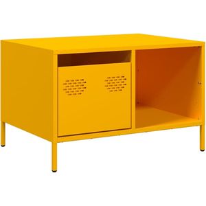vidaXL Salontafel - Salontafels - Bijzettafel - Banktafel - Salontafel 68,5x50x43,5 cm koudgewalst staal mosterdgeel