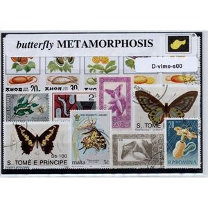 Metamorfose v.d. vlinder ��– Luxe postzegel pakket (A6 formaat) : collectie van verschillende postzegels van metamorfose v.d. vlinder – kan als ansichtkaart in een A6 envelop - authentiek cadeau - kado - geschenk - kaart - Lepidoptera - insecten
