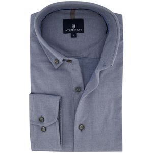 Wijde fit overhemd State of Art katoen donkerblauw