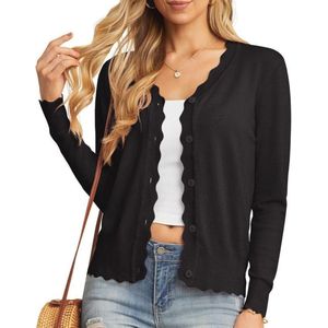 Damesgebreide vesten met lange mouwen en V-hals - Lichtgewicht en stijlvol