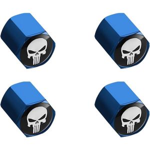 Schedel Ventieldoppen - Autobanden - Gepersonaliseerde Autoventieldoppen - Blauw .