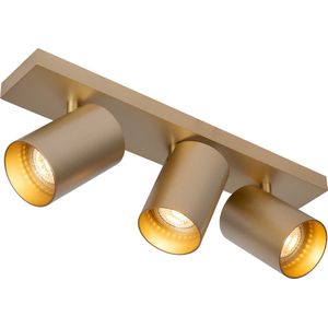 Atmooz - Plafondlamp Nuo 3 - Goud - Ø 7 cm - 3 Kantelbare Spots - Metaal - GU10 Fitting - 50W - Luxe Opbouwspot voor Accentverlichting