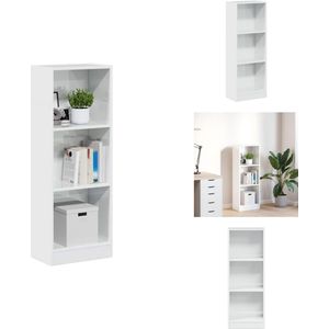 vidaXL Boekenkast - Boekenkasten - Boeken Plank - Schappenkast - Boekenkast 40x24x109 cm bewerkt hout hoogglans wit