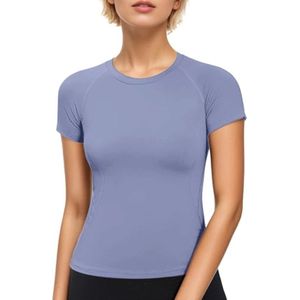 Dames Korte Mouwen Sport T-shirt voor Fitness en Yoga - Ademend en Comfortabel Sportshirt