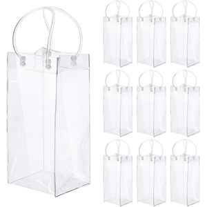Transparante Flessenkoelers - 10 Stuks ijszak PVC Champagne-ijszak met Handvat
