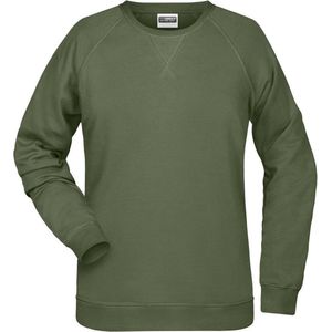 James and Nicholson Dames/dames Raglan Sweatshirt met lange mouwen (Olijf)