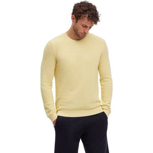 FALKE Basic Crew Neck Cotton Piqué elegante klassieker katoen trui heren geel - maat L