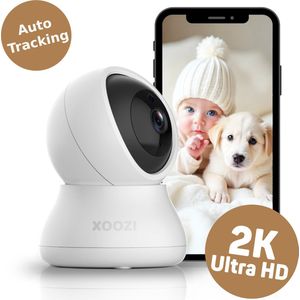 XOOZI Qt - Premium Babyfoon met Camera en App - Baby Monitor met Auto Tracking - Baby Camera - Huisdiercamera - WiFi 2,4 Ghz - Ultra HD
