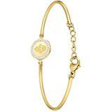 Lucardi Dames Goldplated armband Hamsa - Staal - Armband - Cadeau - Moederdag - 20 cm - Goudkleurig