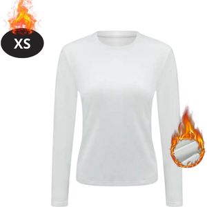 Nivard Thermokleding Dames - Thermoshirt - Polyester - Winter - Lange Mouwen - Wit - XS