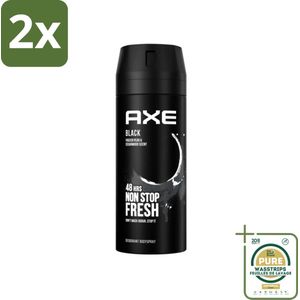 Axe - Deodorant Bodyspray - 48hrs Non Stop Fresh - Black - Frozen Pear & Cedarwood - 150 ml - Voordeelverpakking - 2 stuks - Deodorant - Bodyspray