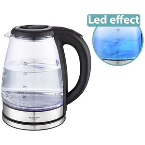 Michelino Waterkoker - 1,7L - Glas - Met Rood Verloop en LED Verlichting