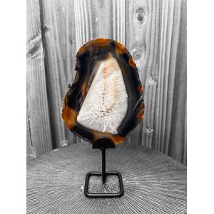 Gems by Emms - Agaat schijf op standaard - Edelstenen - Edelsteen op standaard