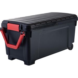 IRIS Powerbox Opbergbox - 170L - Kunststof - Zwart/Rood