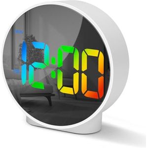 Digitale wekker met gebogen led-display en dubbel alarm